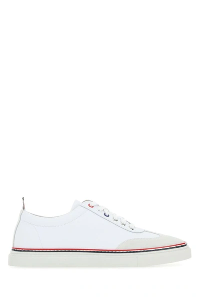 Thom Browne Man White Leather Sneakers