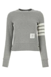 THOM BROWNE THOM BROWNE WOMAN GREY COTTON SWEATSHIRT