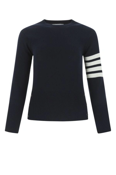 Thom Browne Dark Grey Wool Sweater  Nd  Donna 38 In Blue