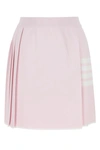 THOM BROWNE THOM BROWNE WOMAN PASTEL PINK VISCOSE BLEND MINI SKIRT