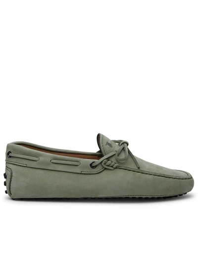 Tod's Man  Green Nubuck Rubber Pad Loafers