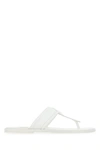 Tom Ford Men White Leather Thong Slippers In White