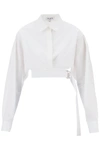 Alaïa Cropped Cotton Poplin Shirt In White