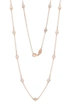 Suzy Levian 14k 0.80 Ct. Tw. Diamond Station Necklace In Rose