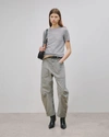 Nili Lotan Shon Crop Stretch Cotton Balloon Pants In Cadet Blue