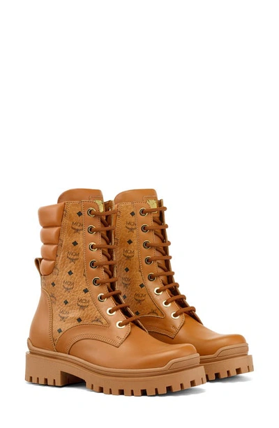 MCM MCM VISETOS CANVAS & LEATHER HIKER BOOT