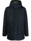 Woolrich Midnight Blue Cotton Down Jacket In Blue