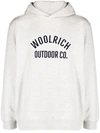 Woolrich Logo-print Cotton Hoodie In Light Grey Melange