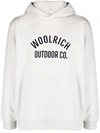 Woolrich Logo-print Cotton Hoodie In Grey