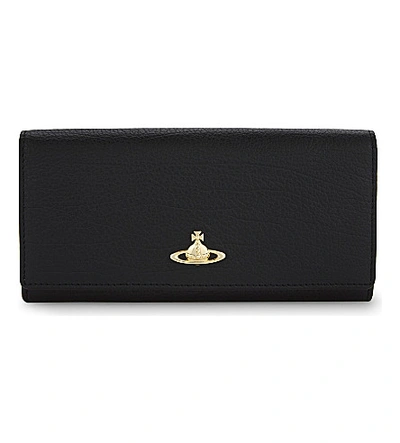 Vivienne Westwood Balmoral Leather Wallet On Chain In Black