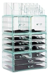Sorbus Black Clear Makeup & Jewelry Storage Case In Teal