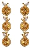 EYE CANDY LOS ANGELES LIMONCELLO CUBIC ZIRCONIA DROP EARRINGS