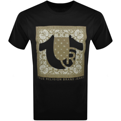 True Religion Paisley Logo T Shirt Black