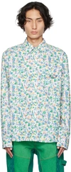 Marine Serre Floral-print Shirt In 01 White