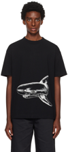 Palm Angels Broken Shark Print Sweatshirt In Black