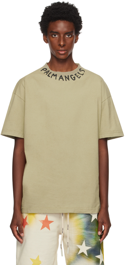 Palm Angels Seasonal Logo T-shirt In Off White,red