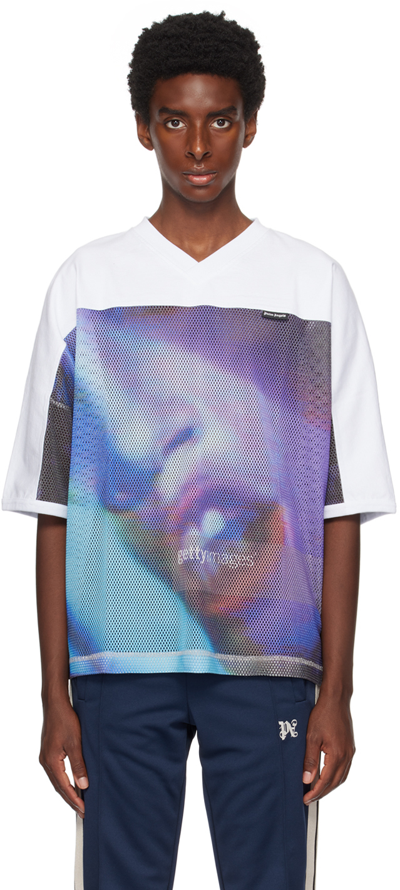 Palm Angels Getty Miami Cotton T-shirt In Blue