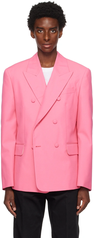 Palm Angels Sonny Double-breasted Blazer In Pink