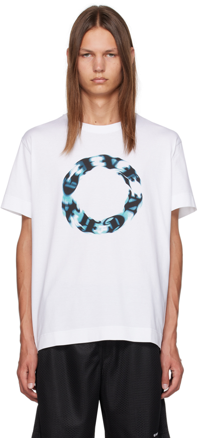 Givenchy White Graphic T-shirt In 100-white