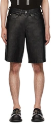 THEOPHILIO SSENSE EXCLUSIVE BLACK LEATHER SHORTS
