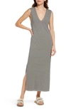 Rag & Bone Michal Knit Striped Midi Muscle Dress In Navymult