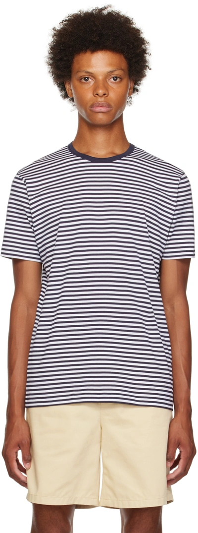 Sunspel Striped Cotton-jersey T-shirt In White Navy