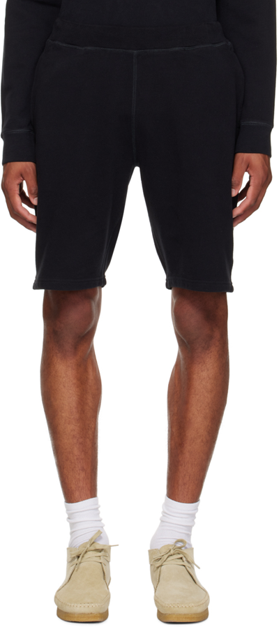 Sunspel Navy Relaxed-fit Shorts In Bkaa Black