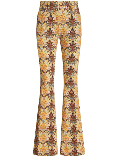 ETRO GRAPHIC-PRINT FLARED JEANS