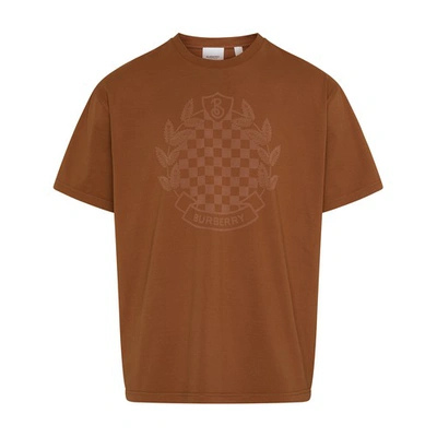 Burberry Ewell Checkerboard Printed T-shirt In Brown