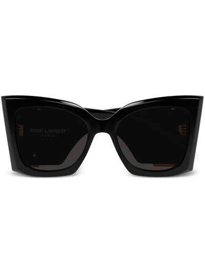 SAINT LAURENT BLACK BLAZE SQUARE-FRAME SUNGLASSES,SLM119BLAZE00119907225