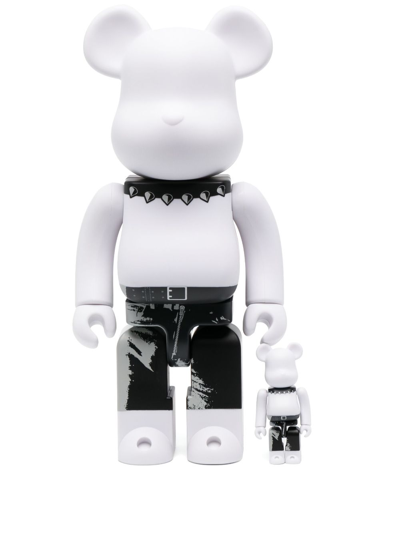 Medicom Toy X Andy Warhol X The Rolling Stones "sticky Fingers" Be@rbrick 100% And 400% Figure Set In White