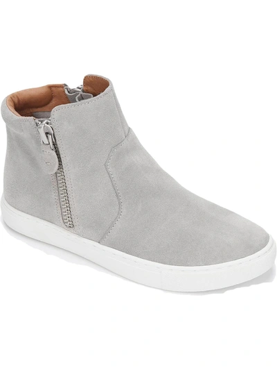 Gentle Souls By Kenneth Cole Carter Deconst Womens Suede High-top Sneakers In White