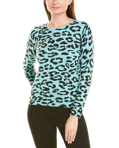 Hannah Rose Relaxed Leopard Cashmere Sweater In Green