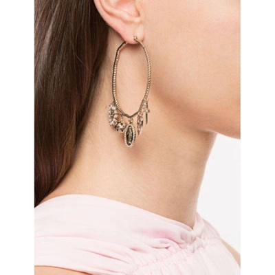 Marchesa Notte Multi-charm Hoop Earrings In Gold