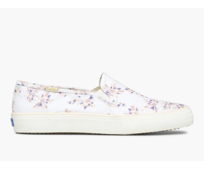 Keds Double Decker Floral Slip On Sneaker In Cream In White