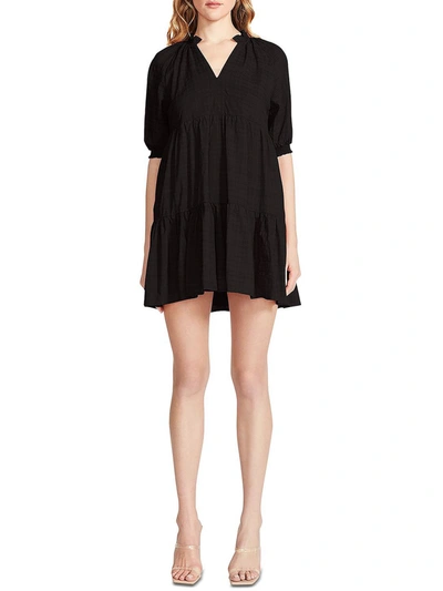 Bb Dakota By Steve Madden Hustle And Glow Womens Plaid Short Mini Dress In Black