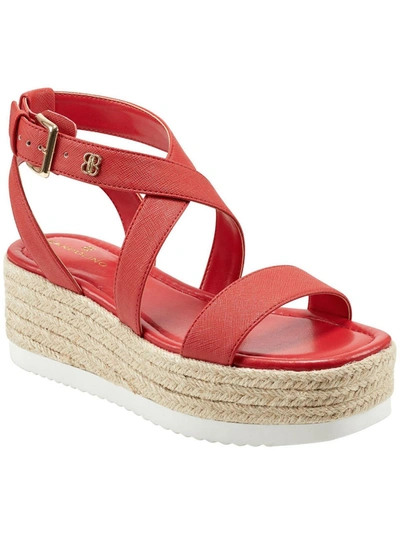 Bandolino Major3 Womens Open Toe Ankle Strap Wedge Sandals In Pink