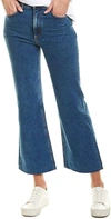 Rag & Bone Wide Leg Ankle Cotton Washed Stretch Jeans In Blue