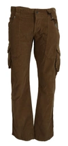 Ermanno Scervino Brown Cotton Corduroy Cargo Pants In Brown