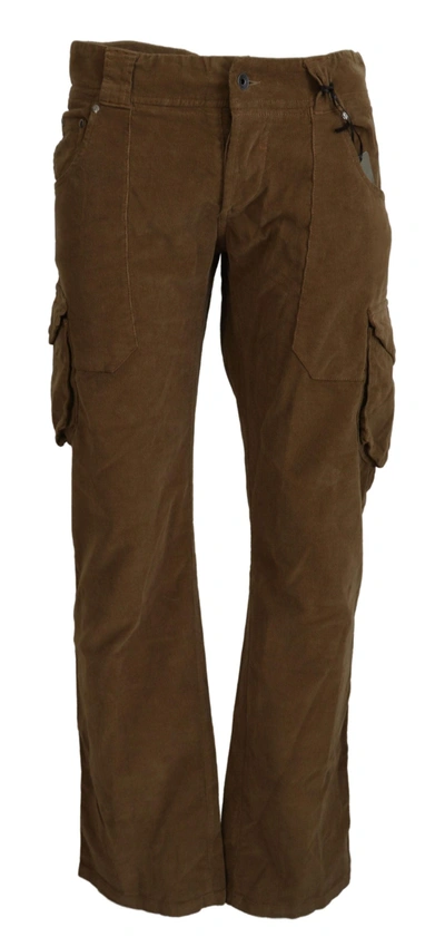 Ermanno Scervino Brown Cotton Corduroy Cargo Trousers