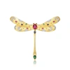 Rachel Glauber Rhodium And 14k Gold Plated Ruby Cubic Zirconia Floral Pin In Multi