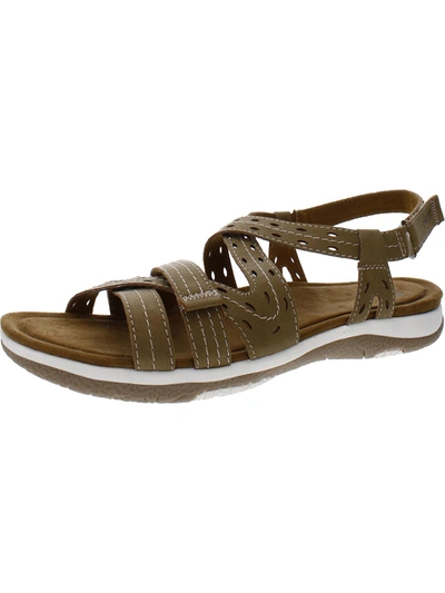 Earth Origins Sass 3 Womens Faux Leather Casual Strappy Sandals In Brown