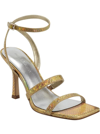 Marc Fisher Deric Womens Square Toe Ankle Strap In Gold