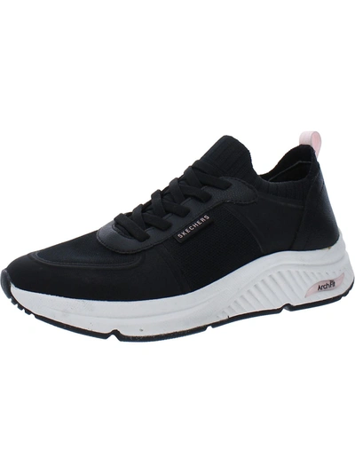 Skechers Arch Fit S-miles-stride High Womens Knit Comfort Athletic And Training Shoes In Black