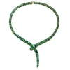 Rachel Glauber Rg 14k Yellow Gold Plated With Emerald Cubic Zirconia Blue & Green Enamel Coiled Serpent Snake Stiff In Multi