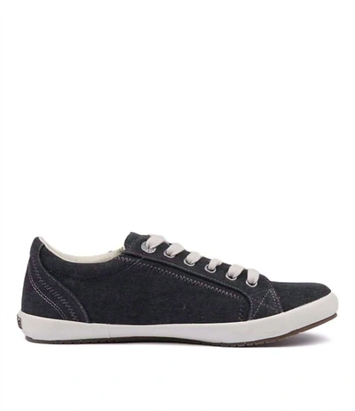 TAOS WOMEN'S STAR SNEAKERS - WIDE WIDTH IN CHARCOAL WASH CANVAS