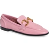 JEFFREY CAMPBELL Velviteen Bit Loafer In Pink/gold