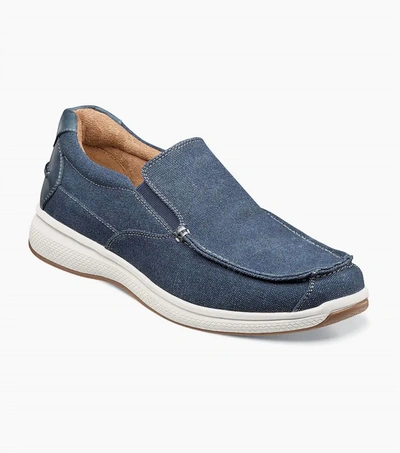 Florsheim Men's Great Lakes Canvas Moc Toe Slip On - Medium Width In Navy In Blue