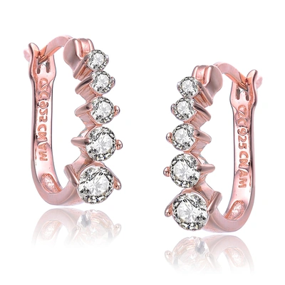 Genevive 14k Rose Gold Vermeil Plated Earrings In Multi