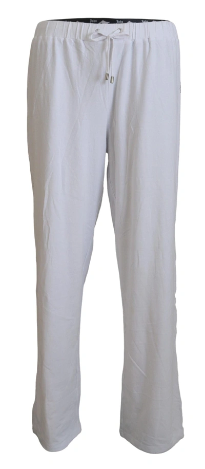 John Galliano White Cotton Logo Loose  Trousers
